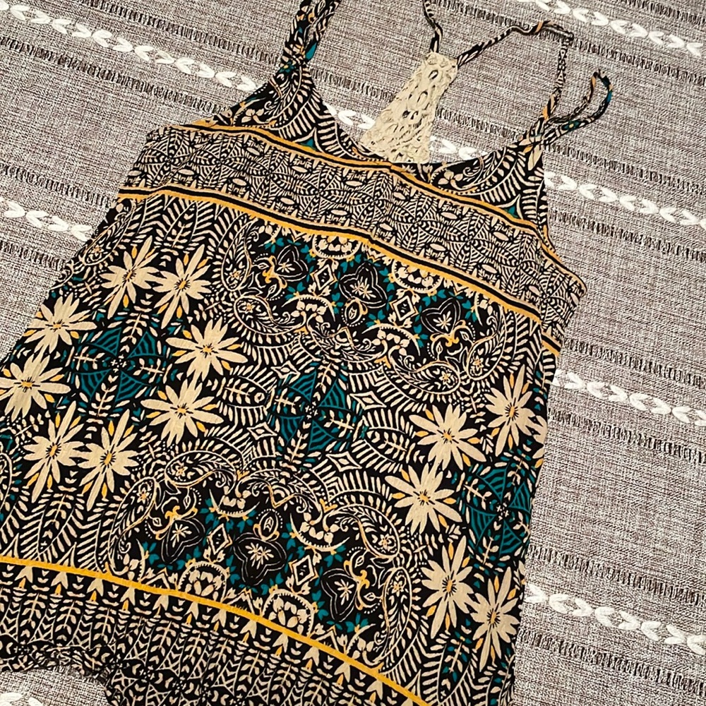 Xhilaration Flowered Detailed Tank Top.